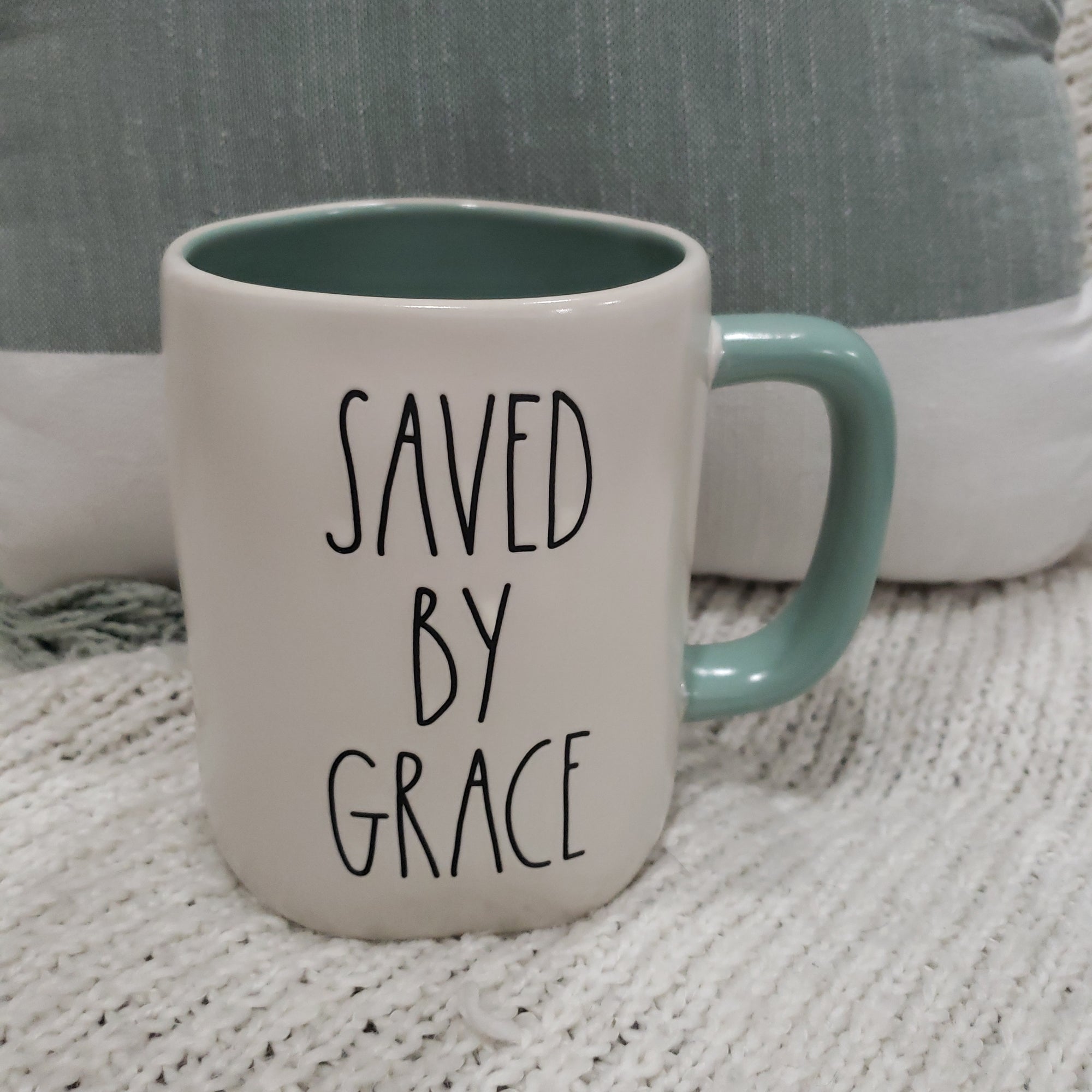 Rae Dunn "Saved By Grace" Mug Faith Collection