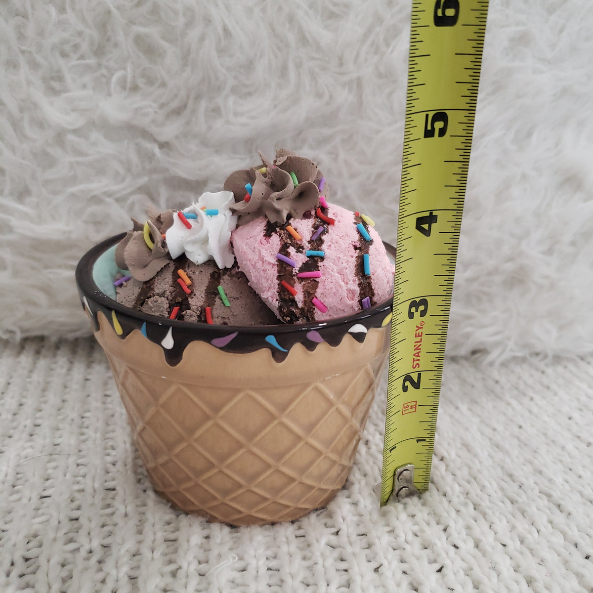 Pip Posh Design Faux Sweet Décor Ice Cream Cone Bowl &amp; Strawberry Chocolate Dessert Collection