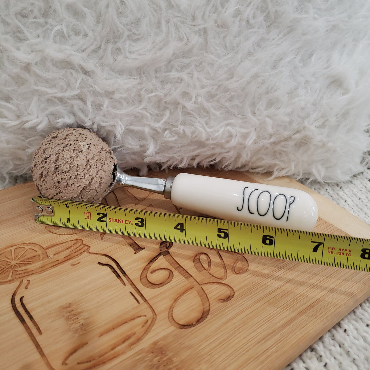 Rae Dunn &quot;Scoop&quot; Ice Cream Scooper &amp; Pip Posh Designs Faux Sweet Décor Chocolate Ice Cream Scoop