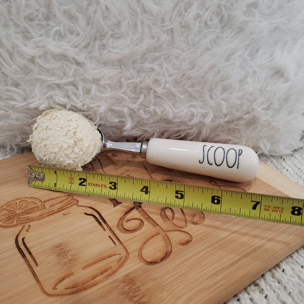 Rae Dunn &quot;Scoop&quot; Ice Cream Scooper &amp; Pip Posh Designs Faux Sweet Décor Vanilla Ice Cream Scoop