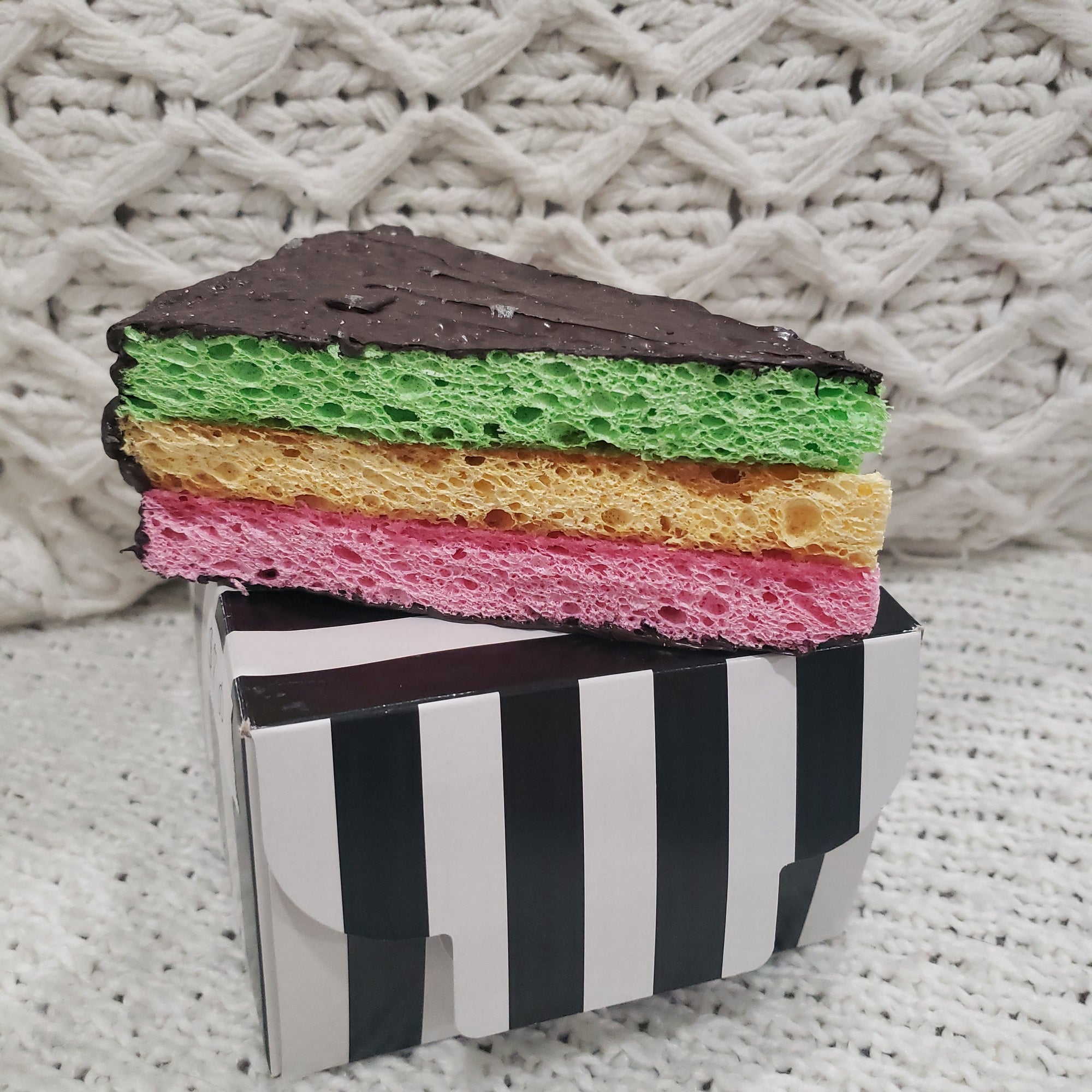 Pip Posh Design Faux Sweet Décor Rainbow 7 Layer Slice Cake Dessert Collection