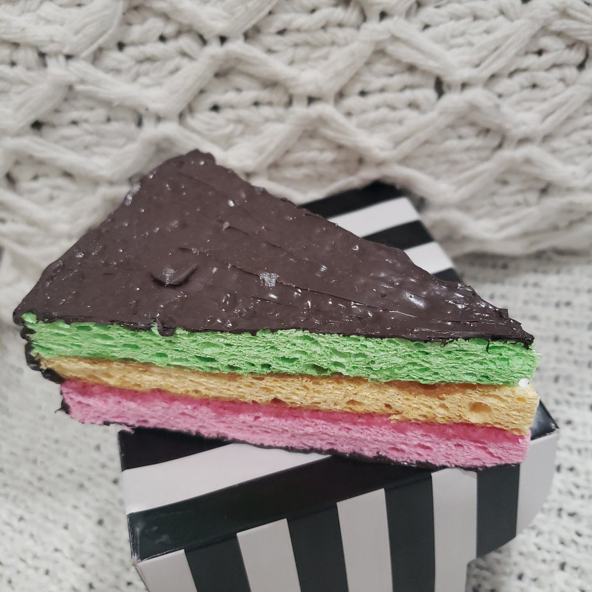 Pip Posh Design Faux Sweet Décor Rainbow 7 Layer Slice Cake Dessert Collection