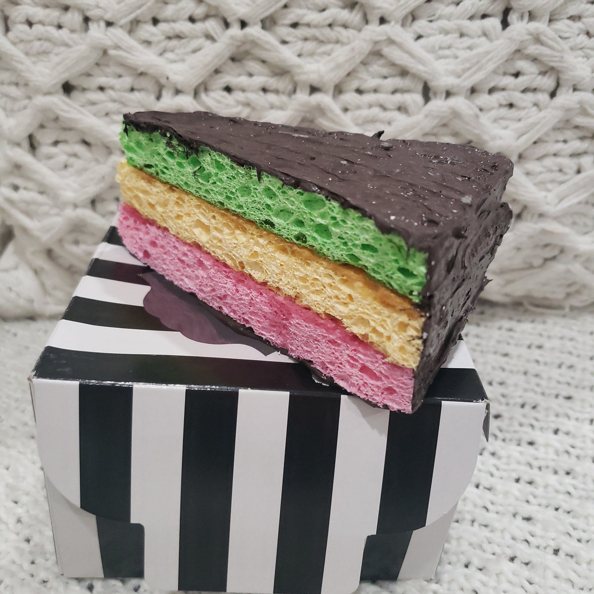 Pip Posh Design Faux Sweet Décor Rainbow 7 Layer Slice Cake Dessert Collection
