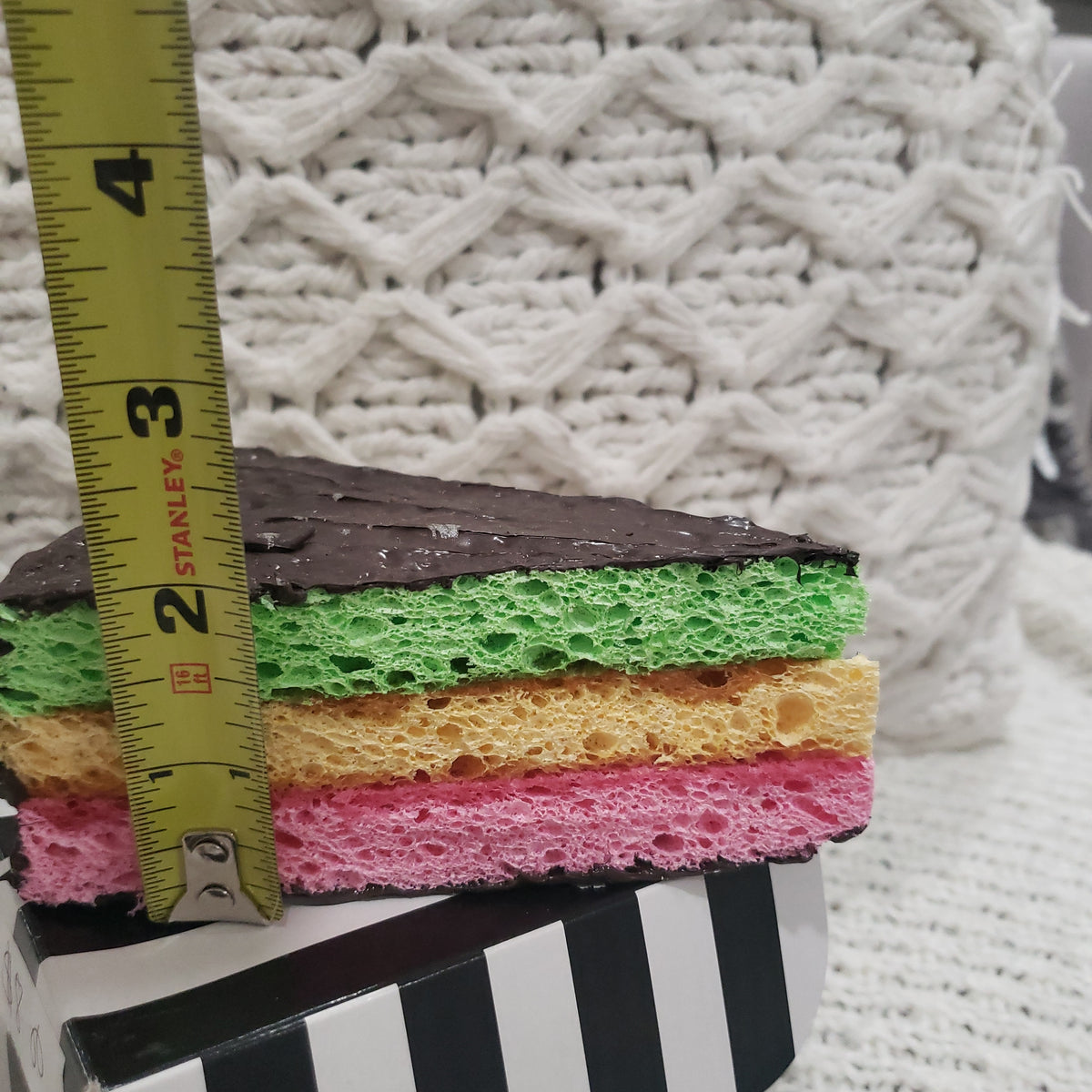 Pip Posh Design Faux Sweet Décor Rainbow 7 Layer Slice Cake Dessert Collection
