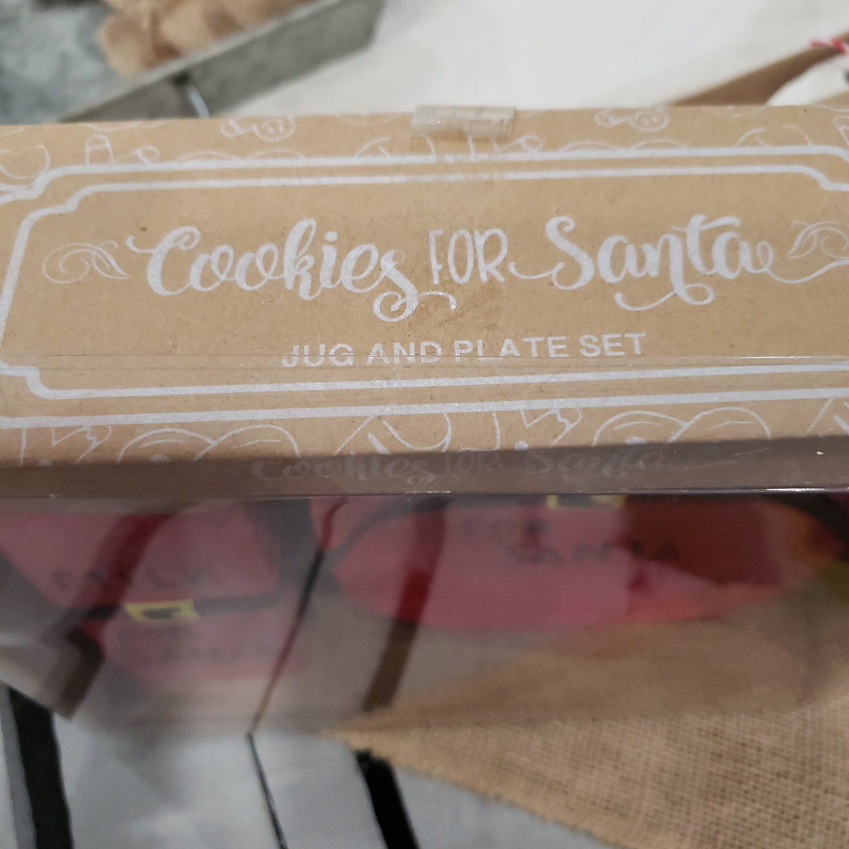 10 Strawberry Street &quot; &quot;Milk For Santa &amp; Cookies For Santa Jug and Dish Set of 2 Holiday Collection