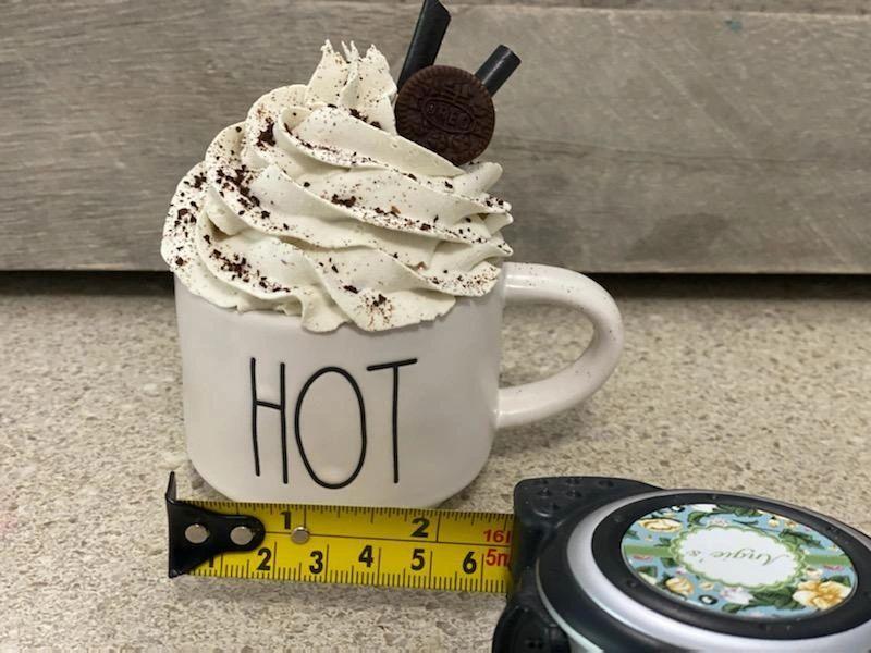 Rae Dunn &quot;HOT&quot; Mini Mug and Pip Posh Designs Faux Sweet Décor Whipped Ivory Oreo Topper Collection