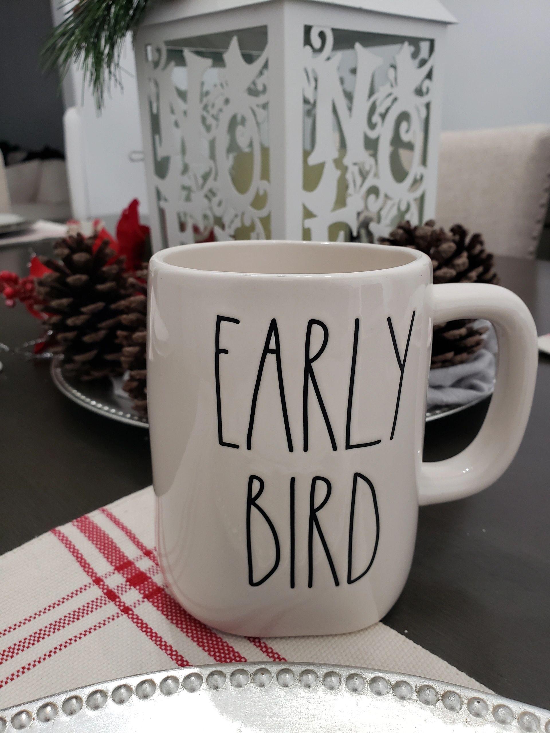 Rae Dunn " EARLY BIRD " White Mug Collection