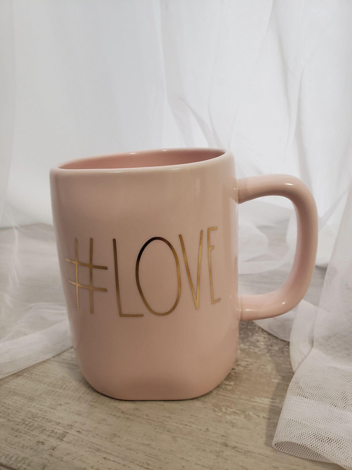 Rae Dunn &quot; #LOVE &quot; Powder Pink Mug Collection