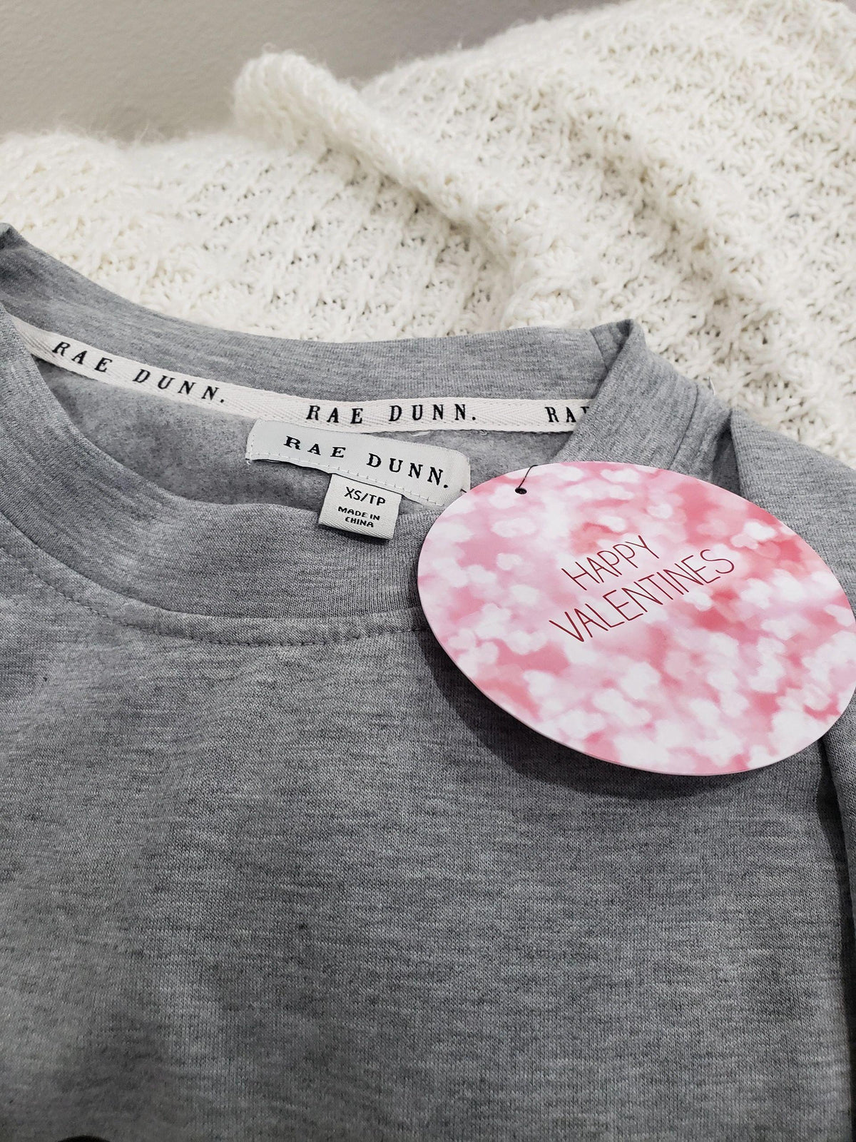 Rae Dunn &quot;LOVE&quot; Dark Gray Sweater Collection Size XS