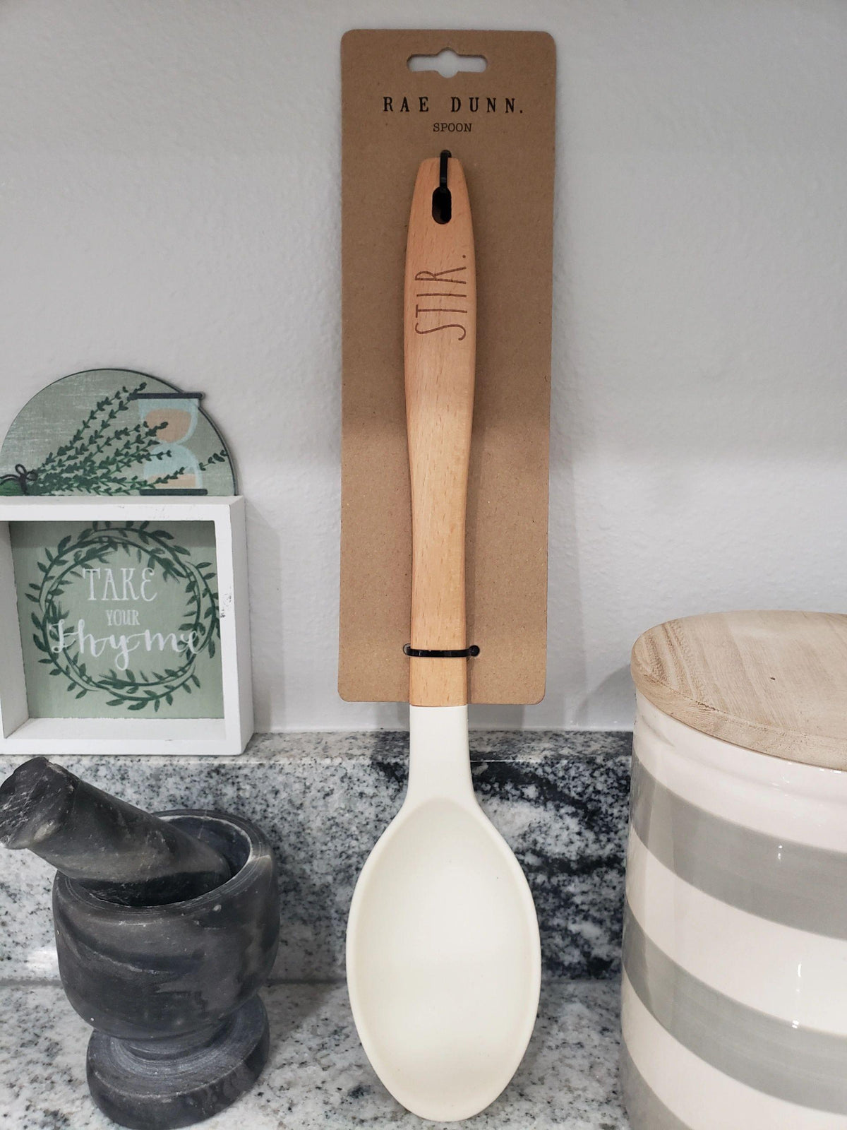 Rae Dunn &quot;STIR&quot; White Spoon Cooking Utensil Collection