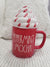 Rae Dunn "Peppermint Mocha" Red Mug & Whipped Mug Topper Holiday Collection