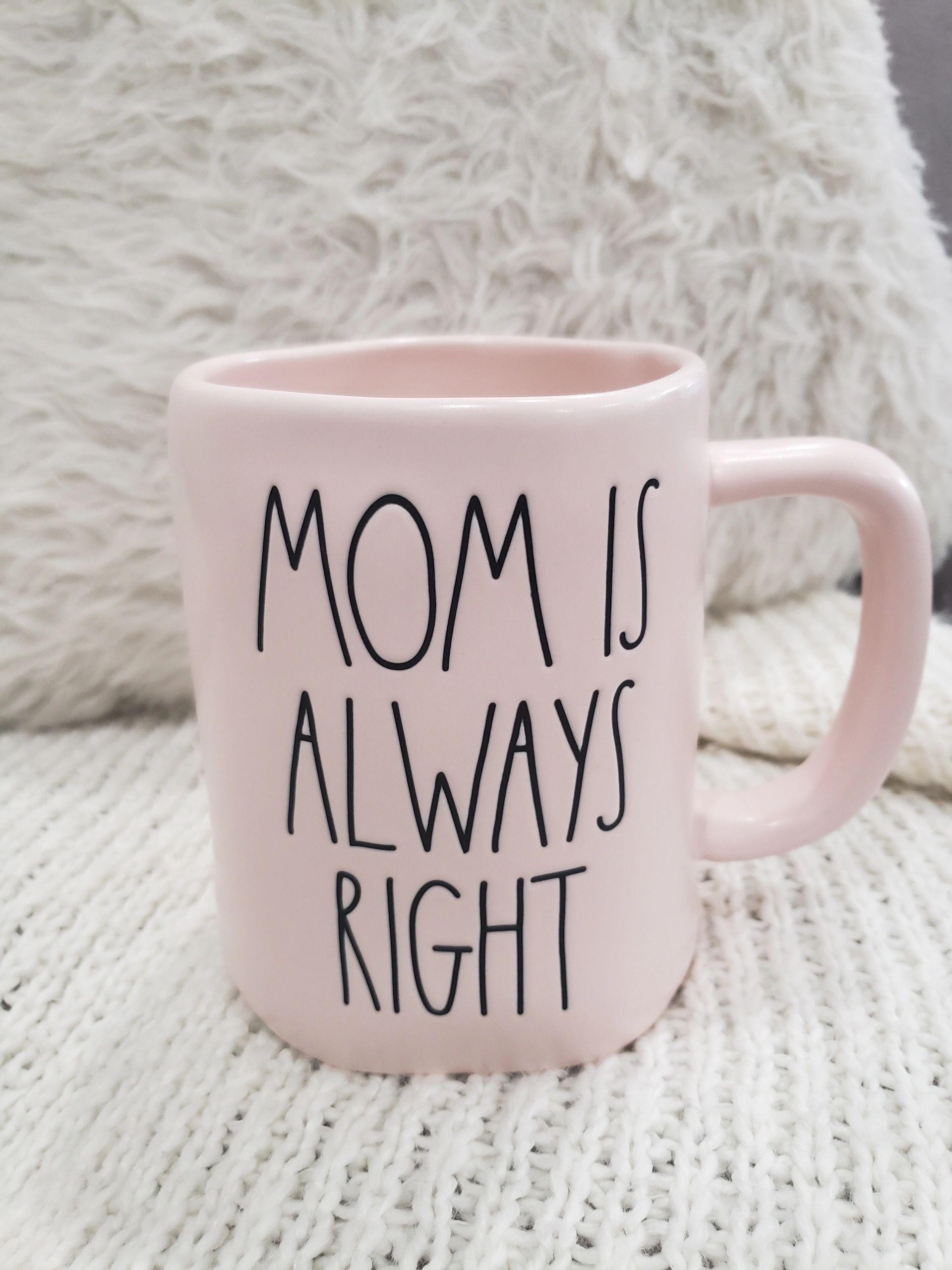 Rae Dunn "Mom is Always Right" Powder Pink Mug Collection