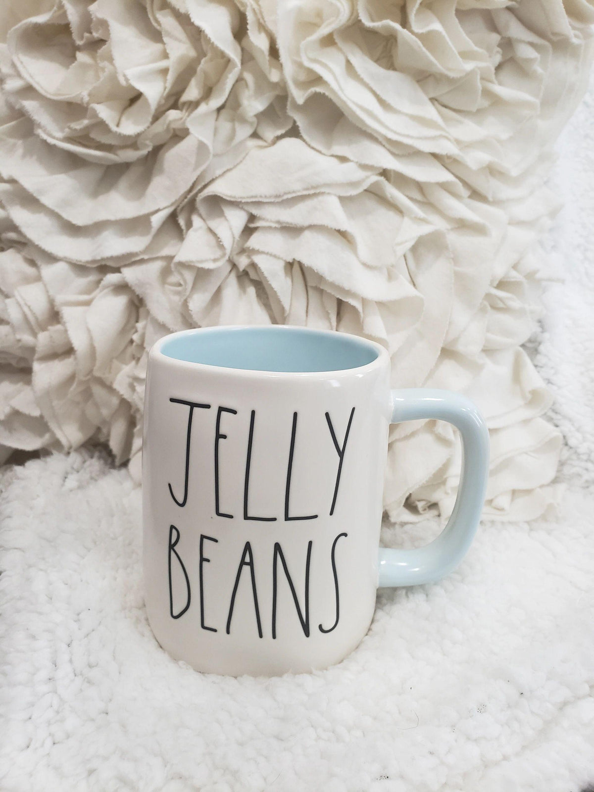Rae Dunn &quot;JELLY BEANS&quot; Powered Blue Handle Mug Collection
