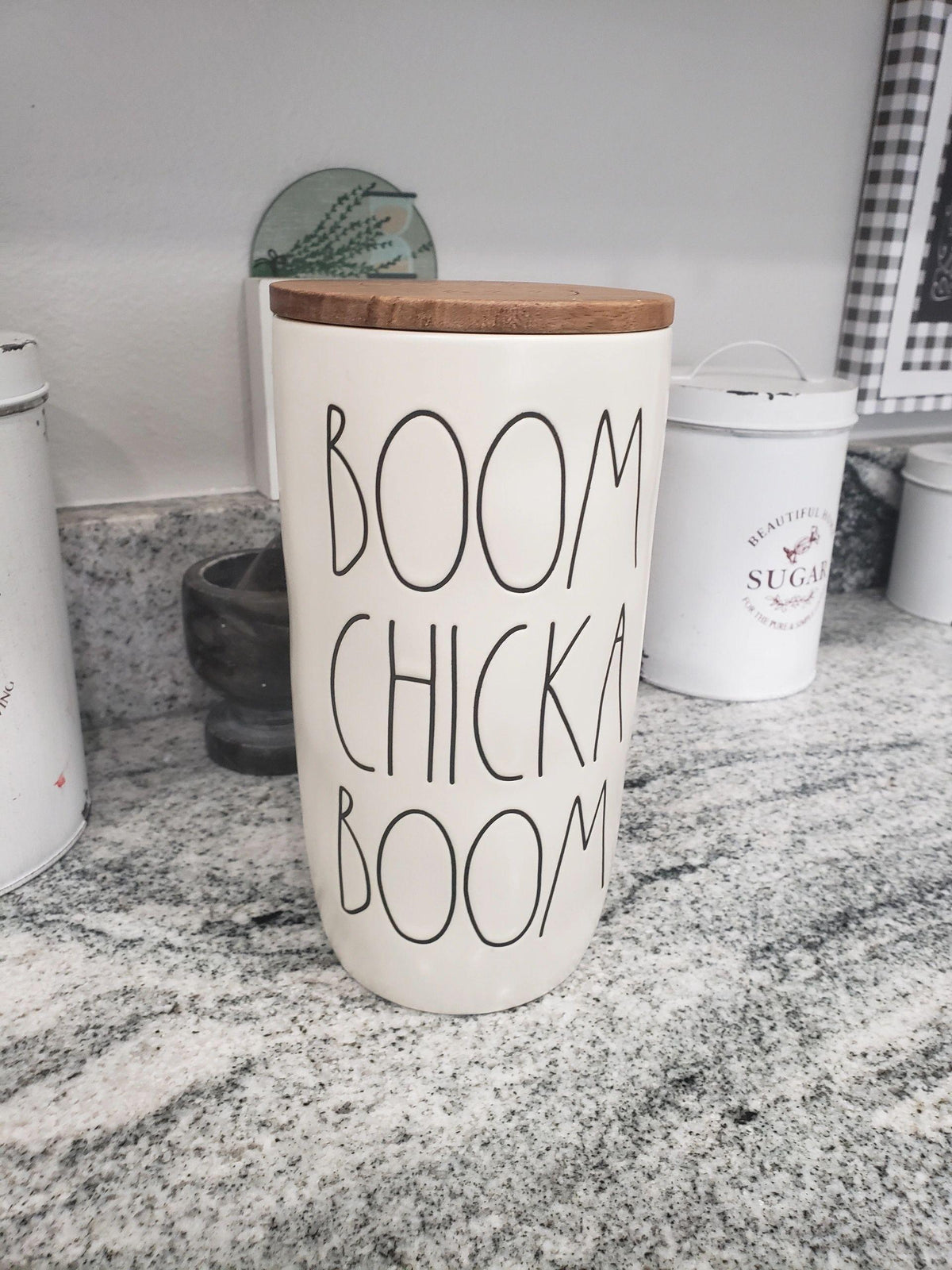 Rae Dunn &quot;BOOM CHICKA BOOM&quot; White Cellar Collection
