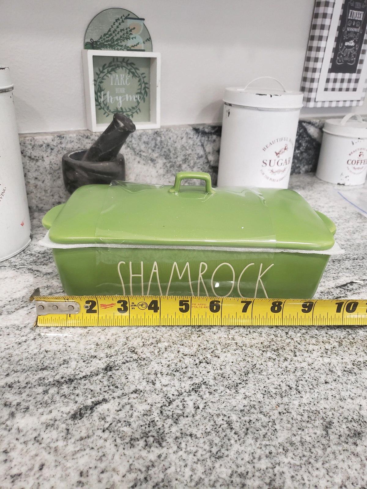 Rae Dunn &quot;SHAMROCK&quot; Green Casserole Serving Dish