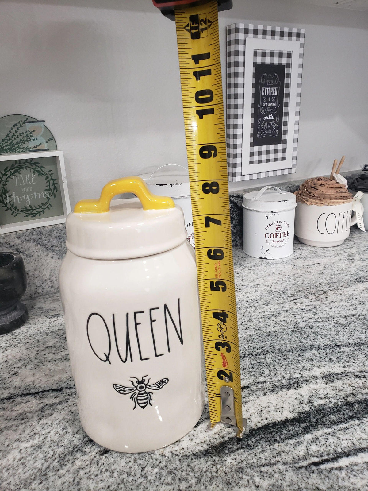 Rae Dunn &quot;Queen&quot; Bee White Canister Collection