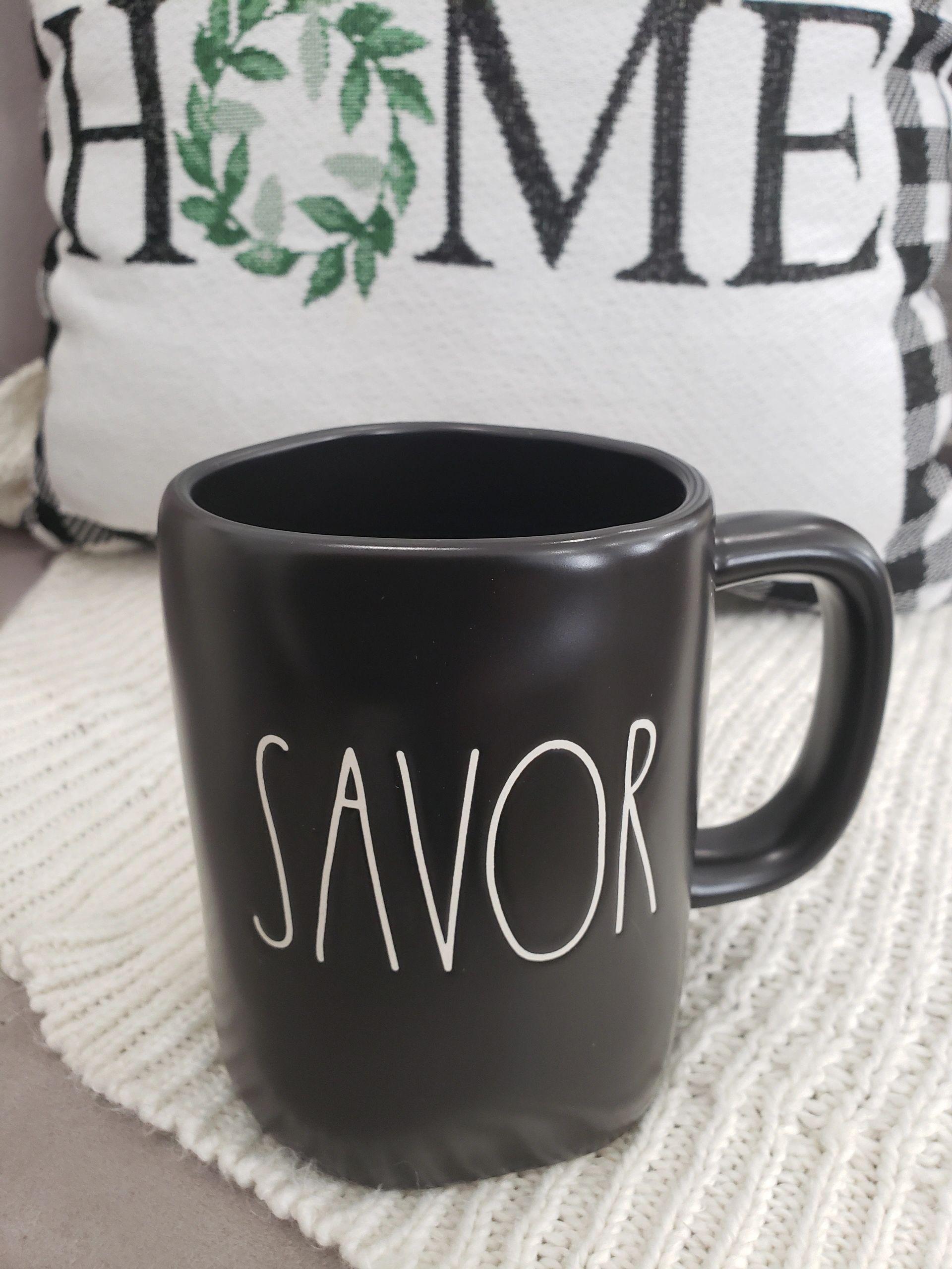 Rae Dunn Savor Black Mug Collection