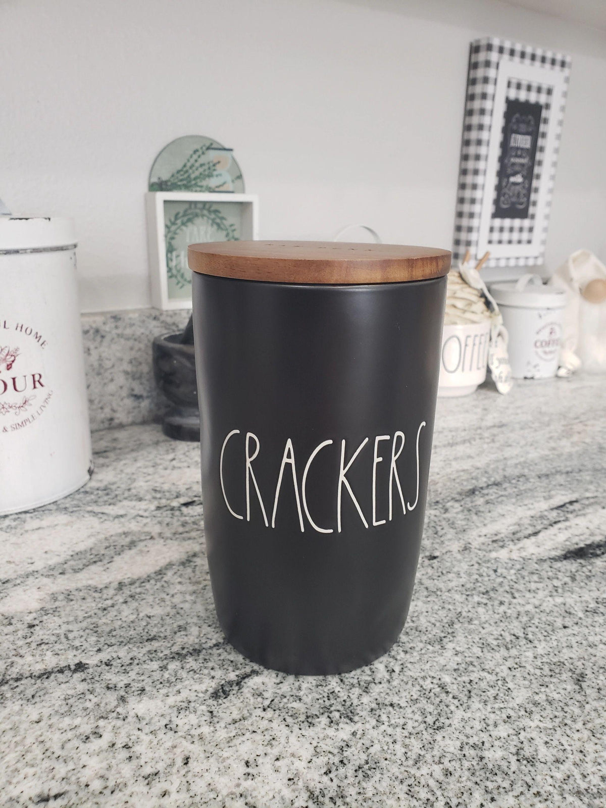 Rae Dunn &quot;CRACKERS&quot; Black Cellar Collection