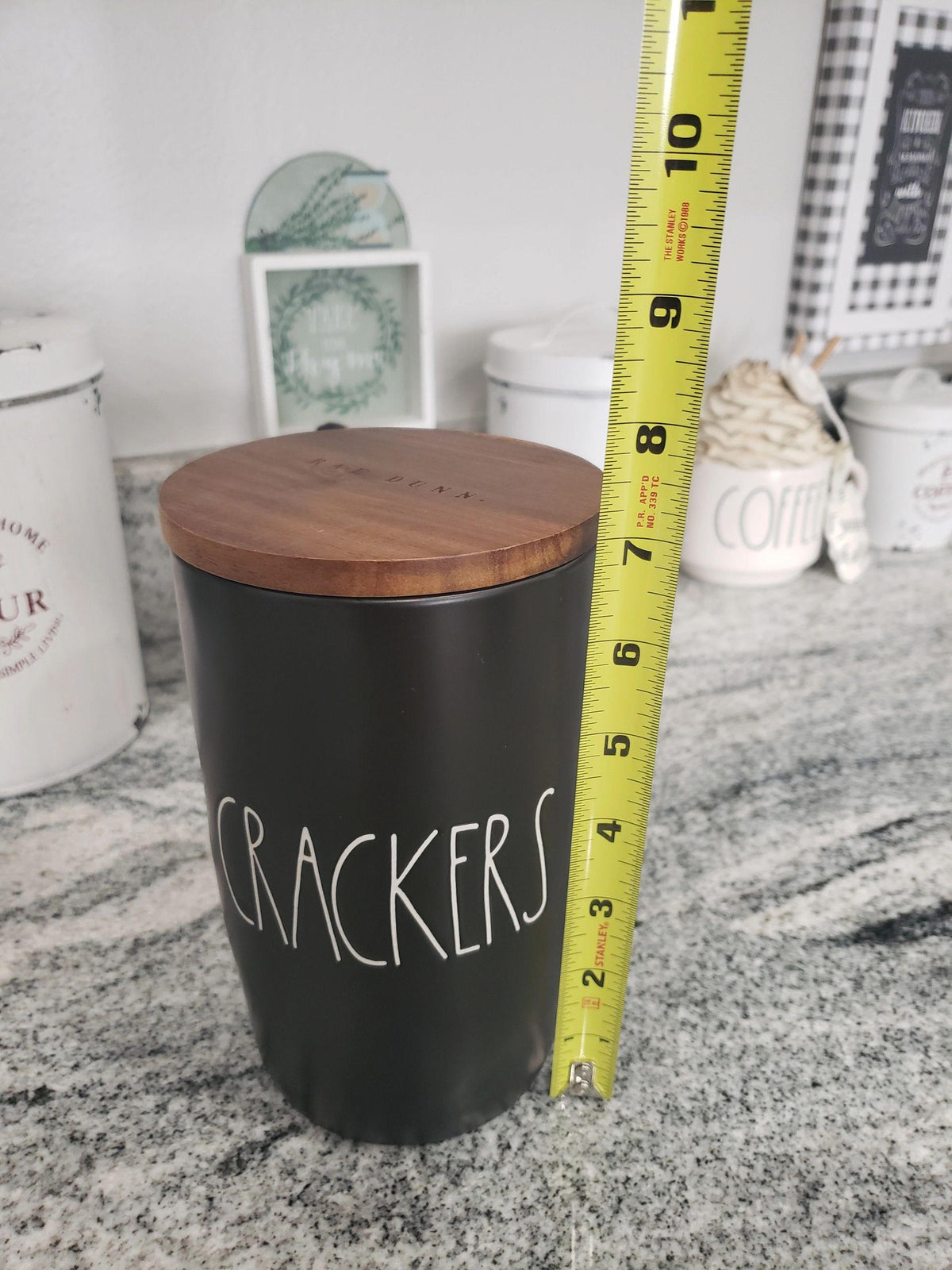 Rae Dunn &quot;CRACKERS&quot; Black Cellar Collection