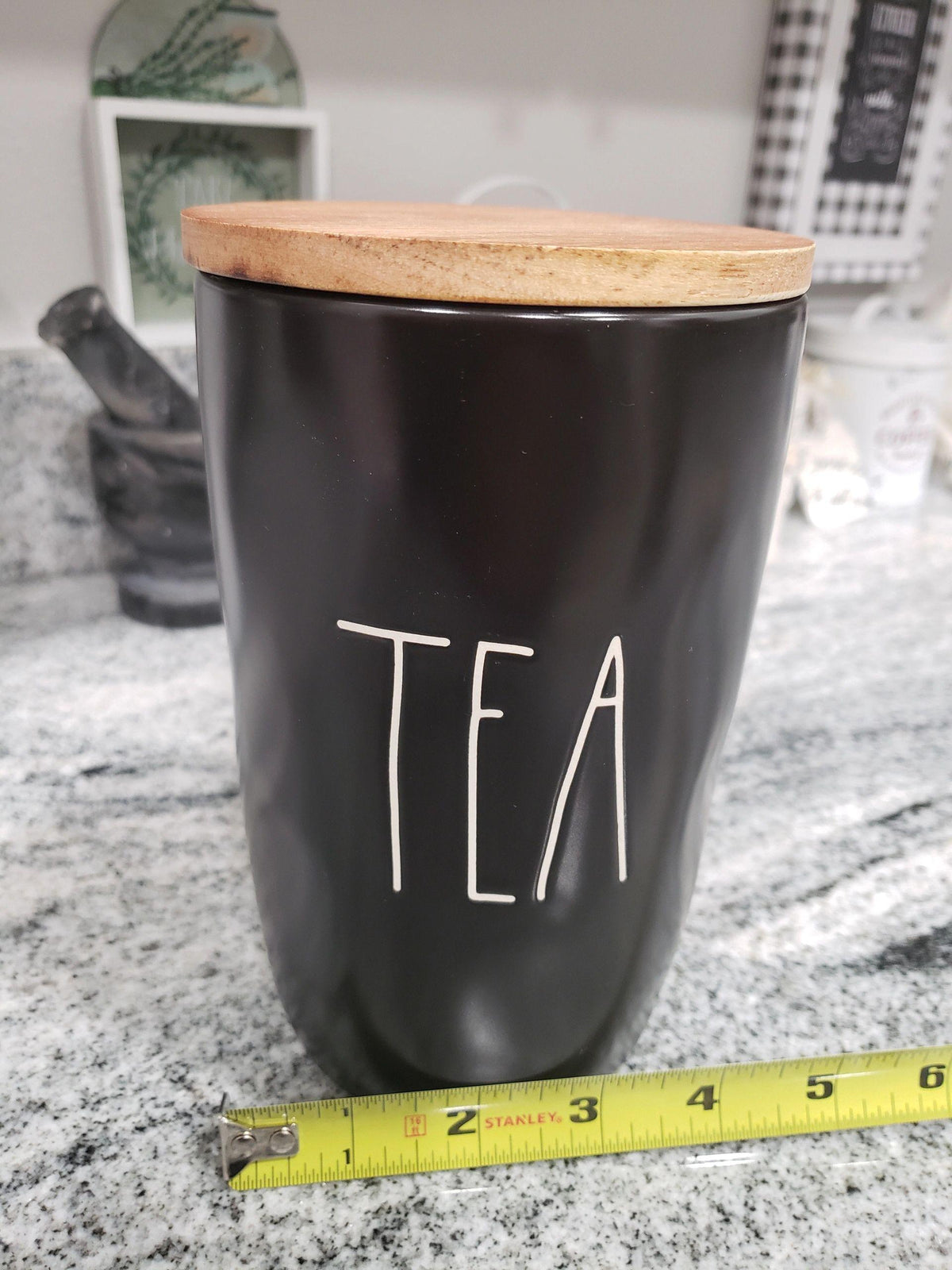 Rae Dunn &quot;TEA&quot; Black Cellar Collection