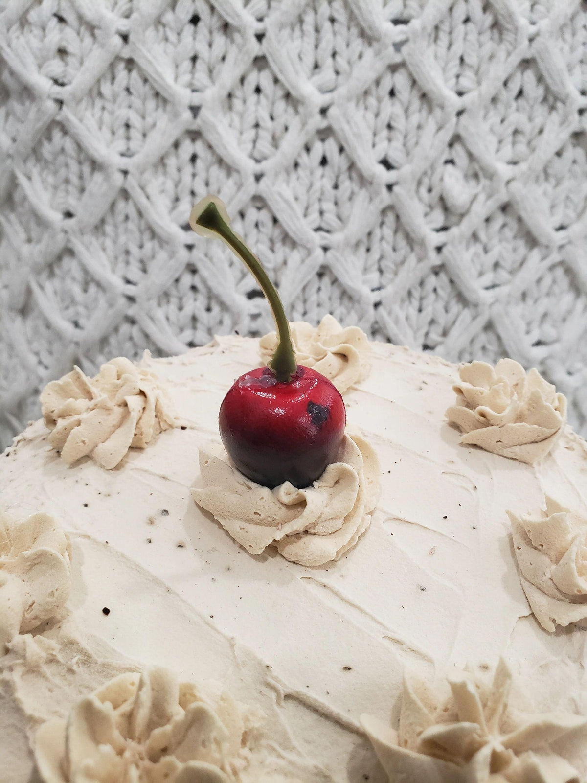 Pip Posh Design Faux Sweet Décor Ivory Cherry Coffee Cake Collection