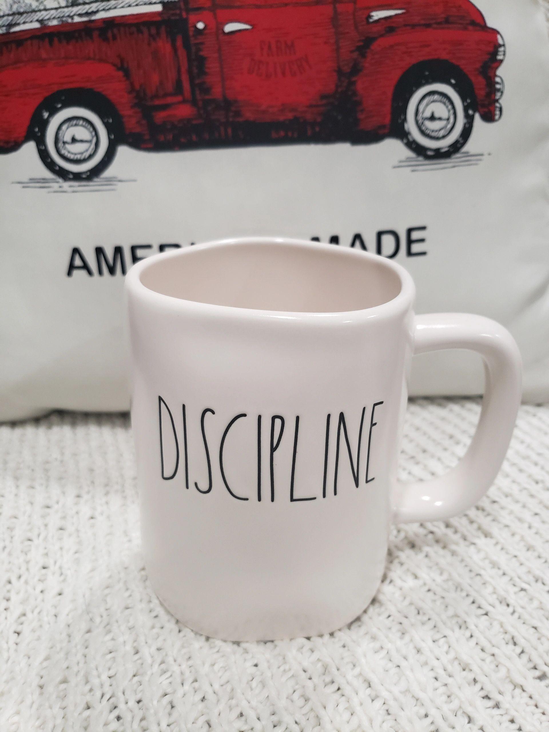 Rae Dunn Discipline White Mug Collection