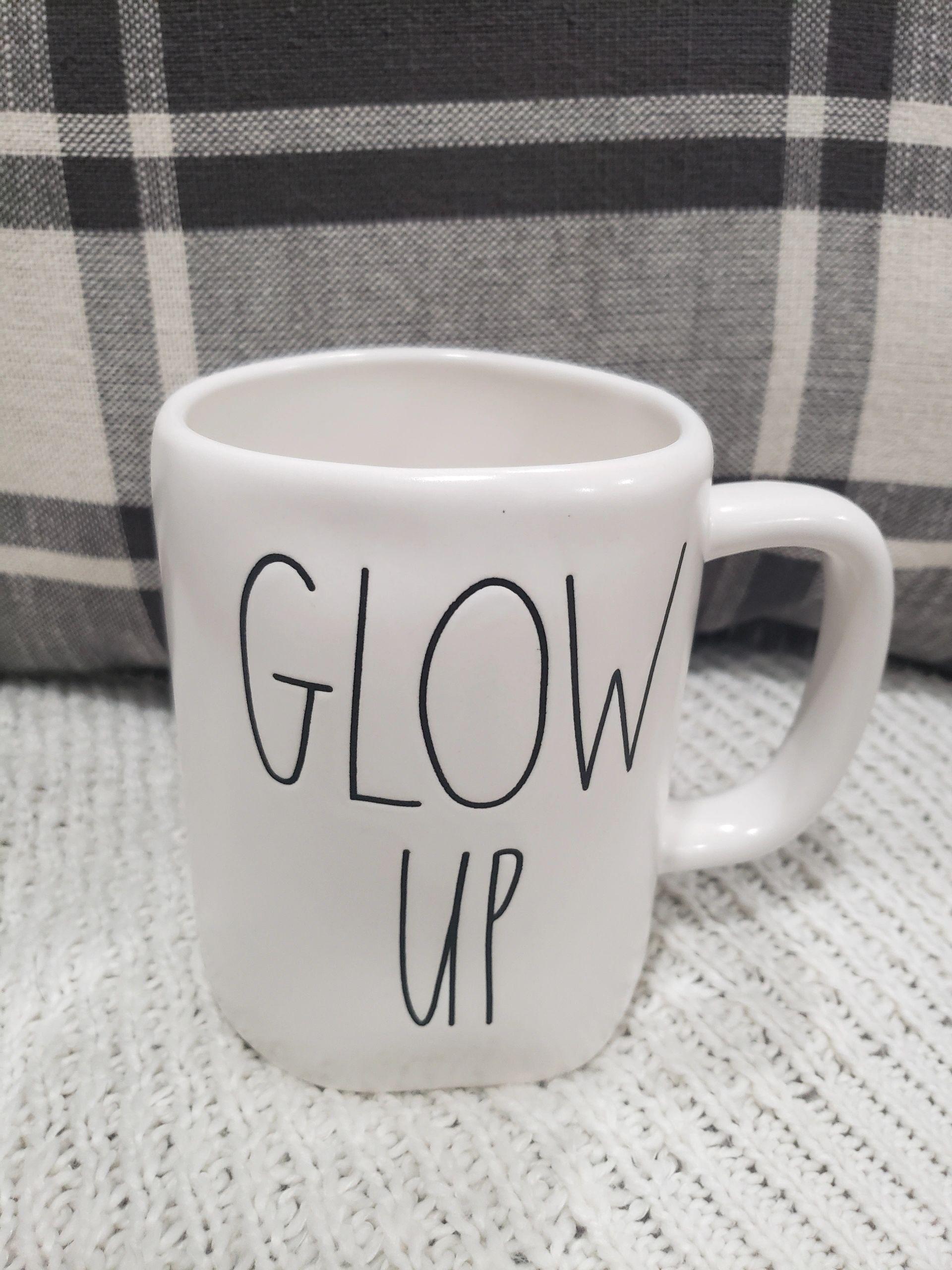 Rae Dunn "Glow Up" White Mug Collection