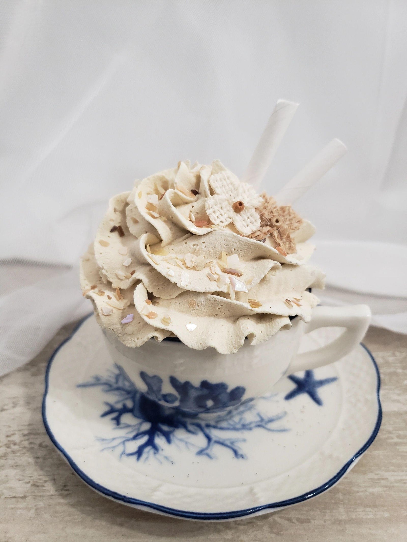 Pip Posh Design Faux Sweet Décor Mini Seashell Tea Cup Collection