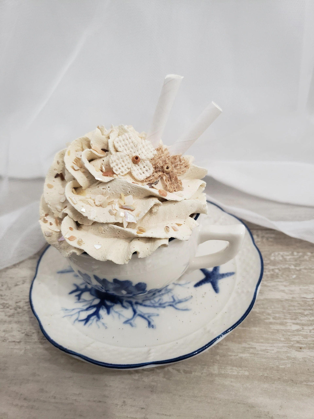 Pip Posh Design Faux Sweet Décor Mini Seashell Tea Cup Collection