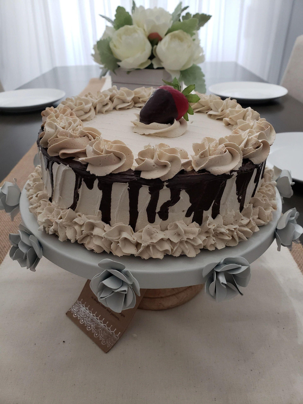 Pip Posh Design Faux Sweet Décor Ivory Strawberry Chocolate Cake Collection