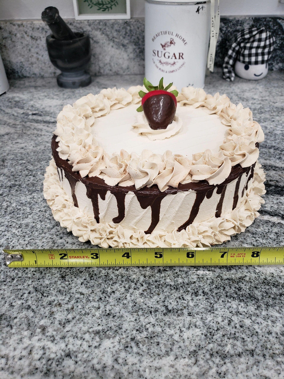 Pip Posh Design Faux Sweet Décor Ivory Strawberry Chocolate Cake Collection