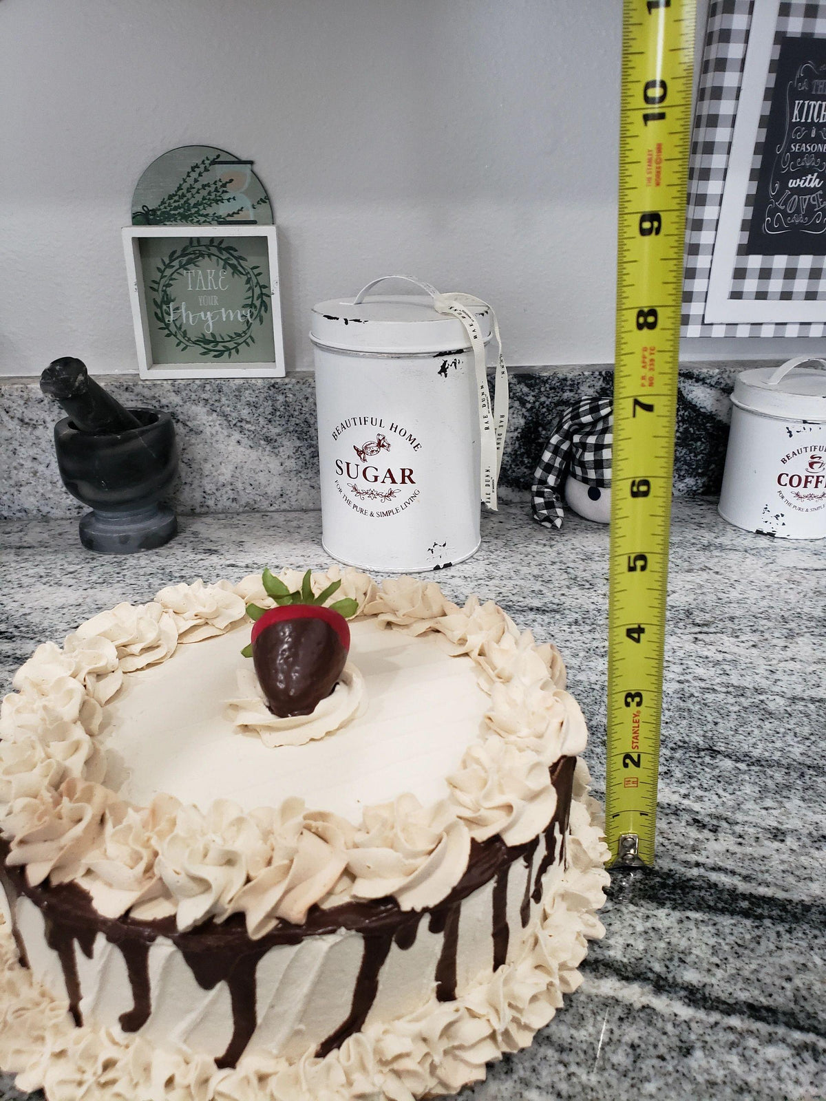 Pip Posh Design Faux Sweet Décor Ivory Strawberry Chocolate Cake Collection