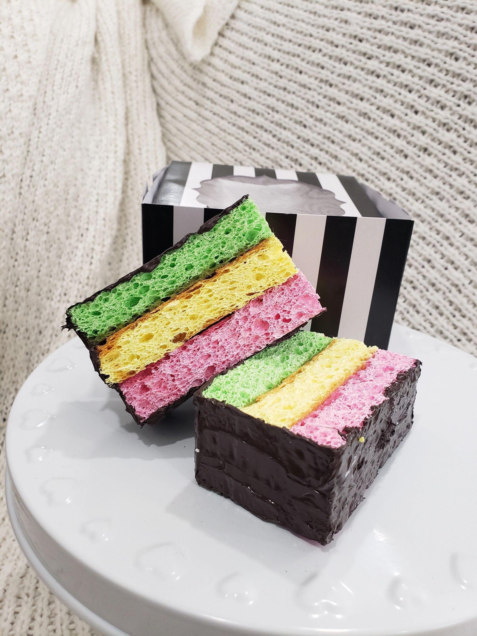 Pip Posh Design Faux Sweet Décor Rainbow Cakes Set of 2
