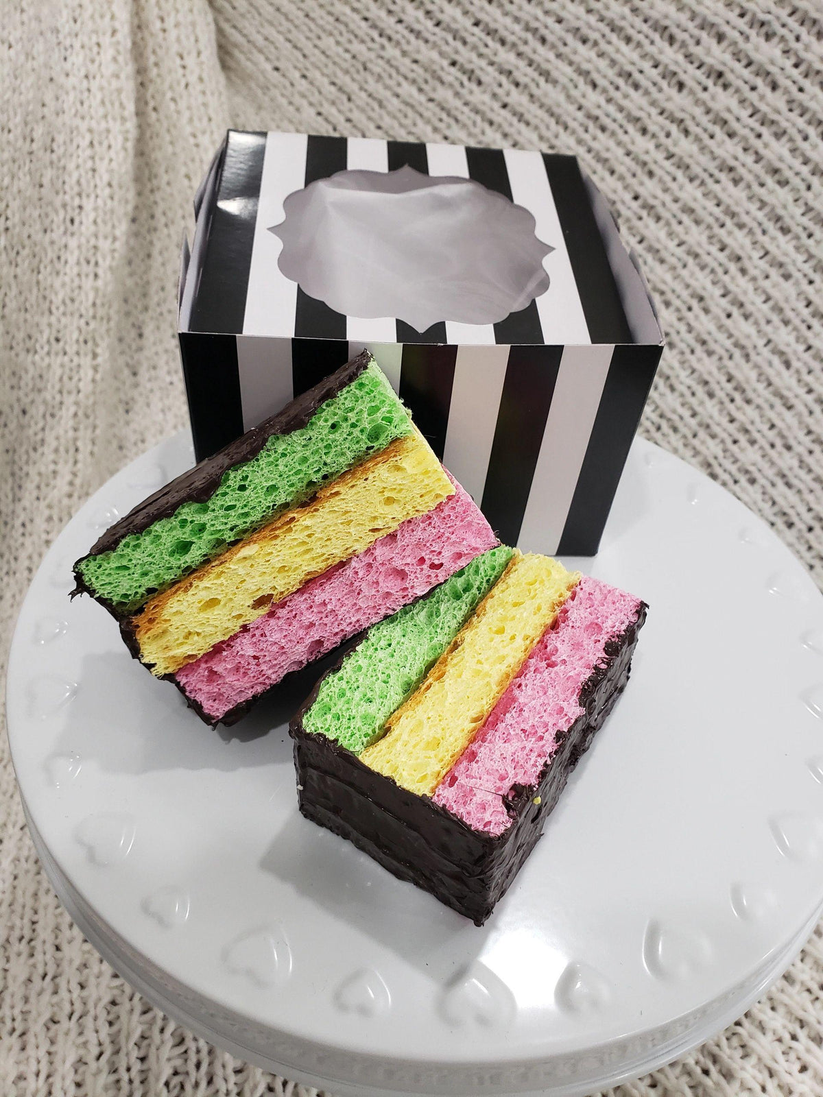 Pip Posh Design Faux Sweet Décor Rainbow Cakes Set of 2