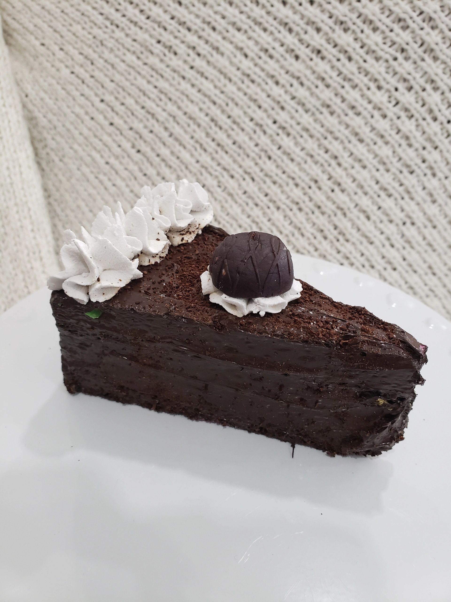 Pip Posh Design Faux Sweet Décor Double Chocolate Cake Slice