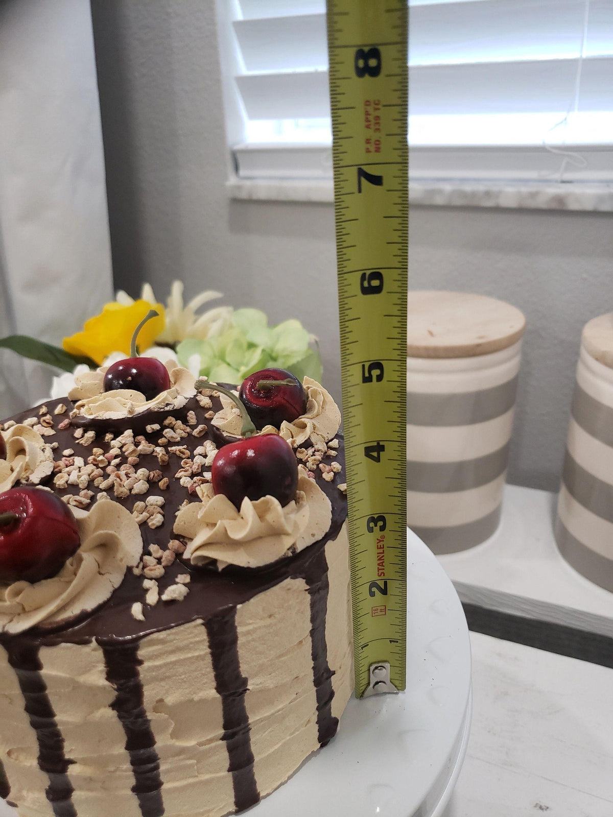 Pip Posh Design Faux Sweet Décor Chocolate Ivory Cherry Cake Collection