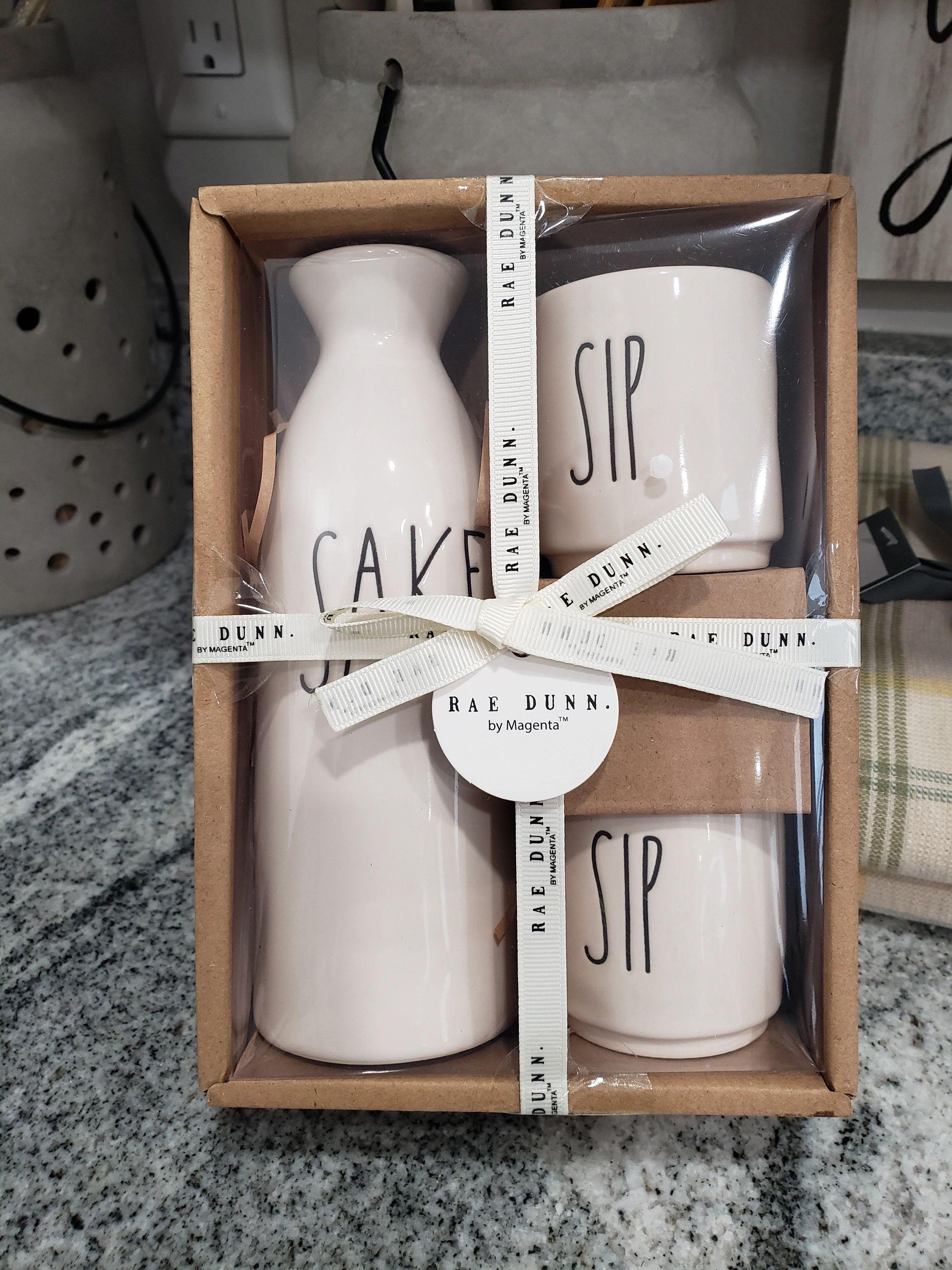 Rae Dunn Sake & Sip White Sake Set