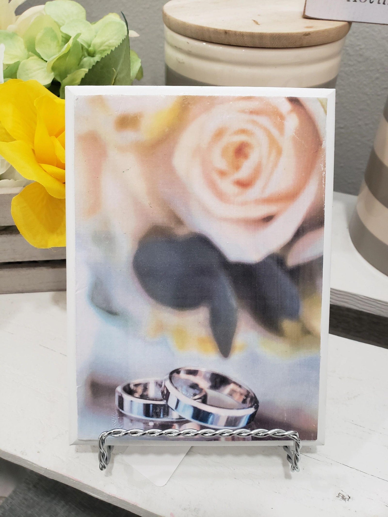 Pip Posh Original Design Wedding Table Top or Wall Décor & Metal Stand