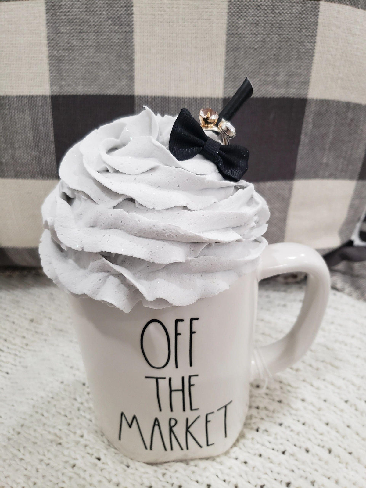 Pip Posh Design Faux Sweet Décor  Tuxedo &amp; Wedding Rings Whipped Mug Topper