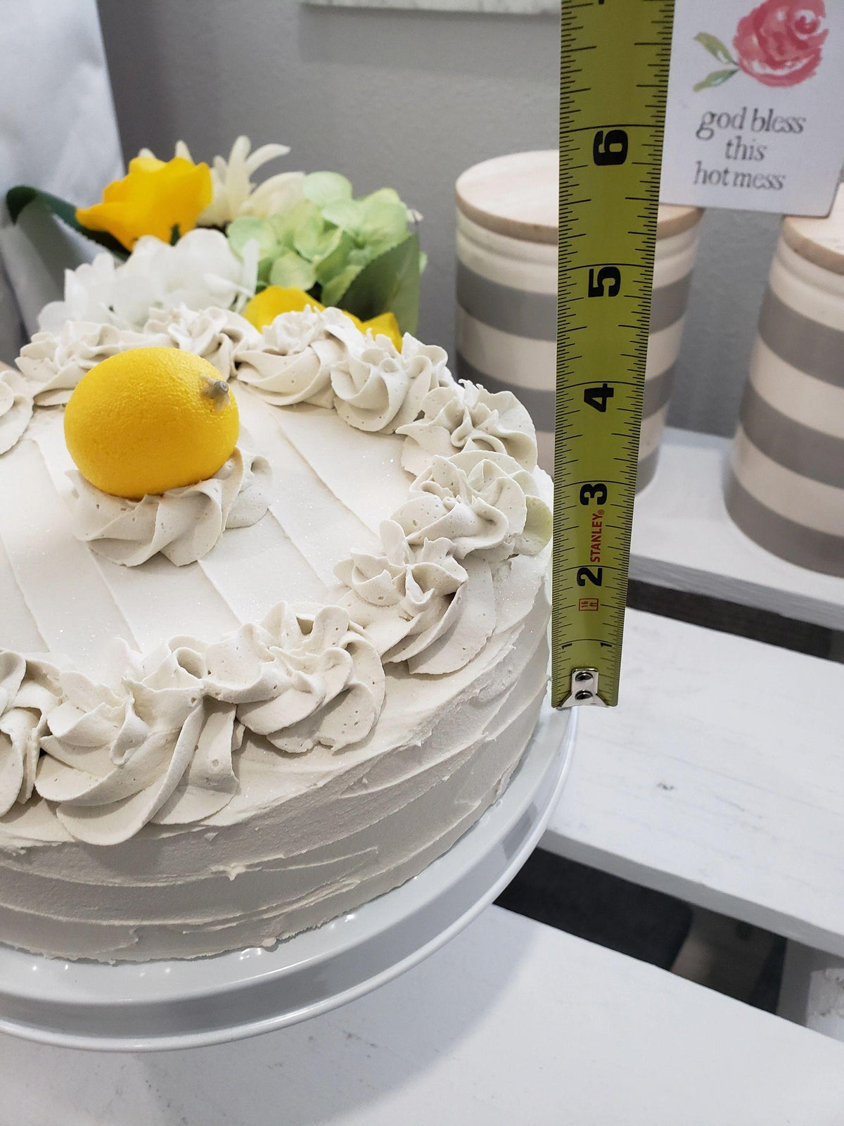 Pip Posh Design Faux Sweet Décor Ivory Lemon Cake Collection