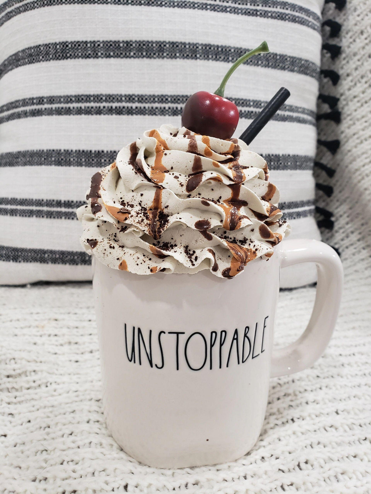 Pip Posh Design Faux Sweet Décor Carmel Chocolate Cherry Mug Topper