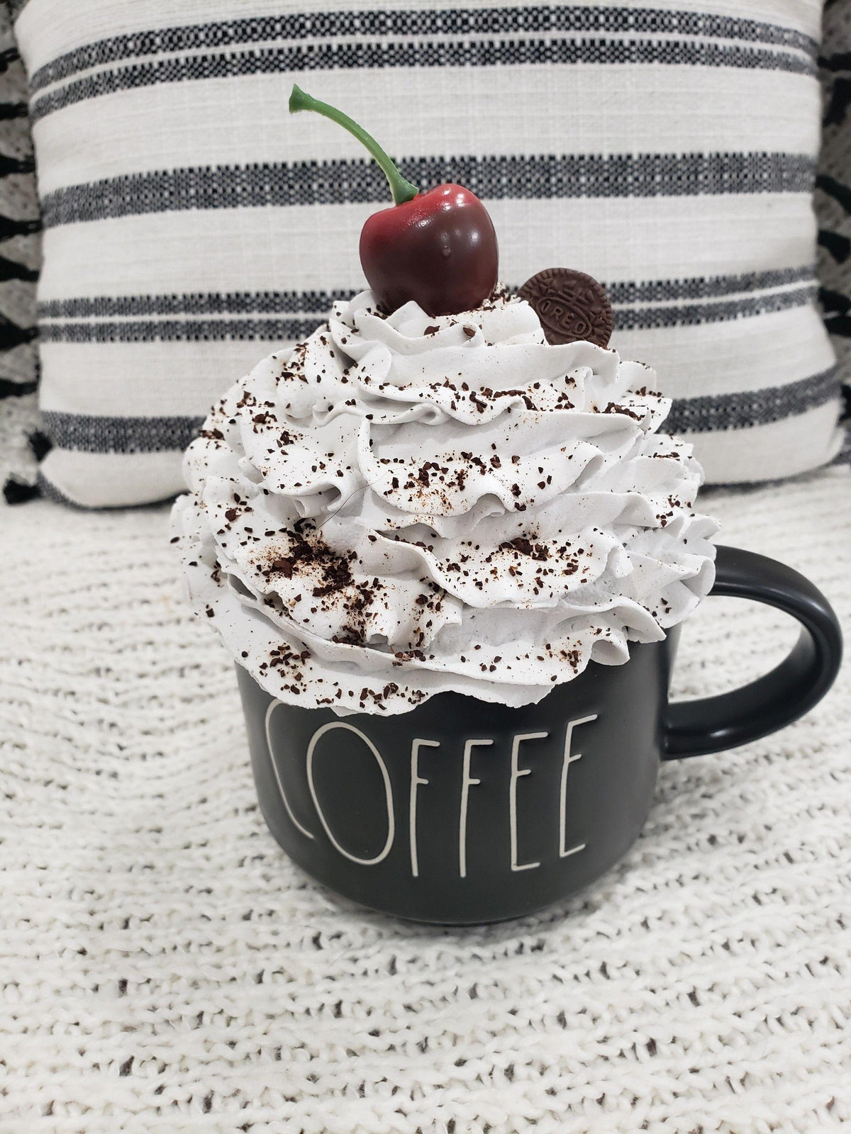 Rae Dunn &quot;COFFEE&quot; Mug &amp; Pip Posh Designs Faux Sweet Décor Whipped Cherry Oreo Cookie Topper Collection