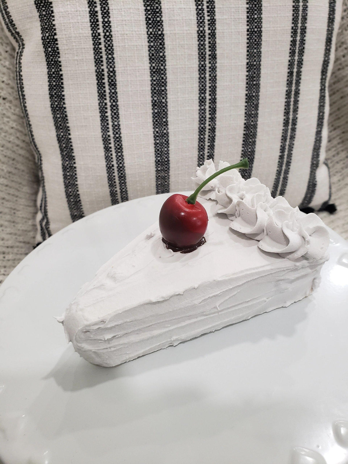 Pip Posh Design Faux Sweet Décor Vanilla Cherry Slice Cake Collection