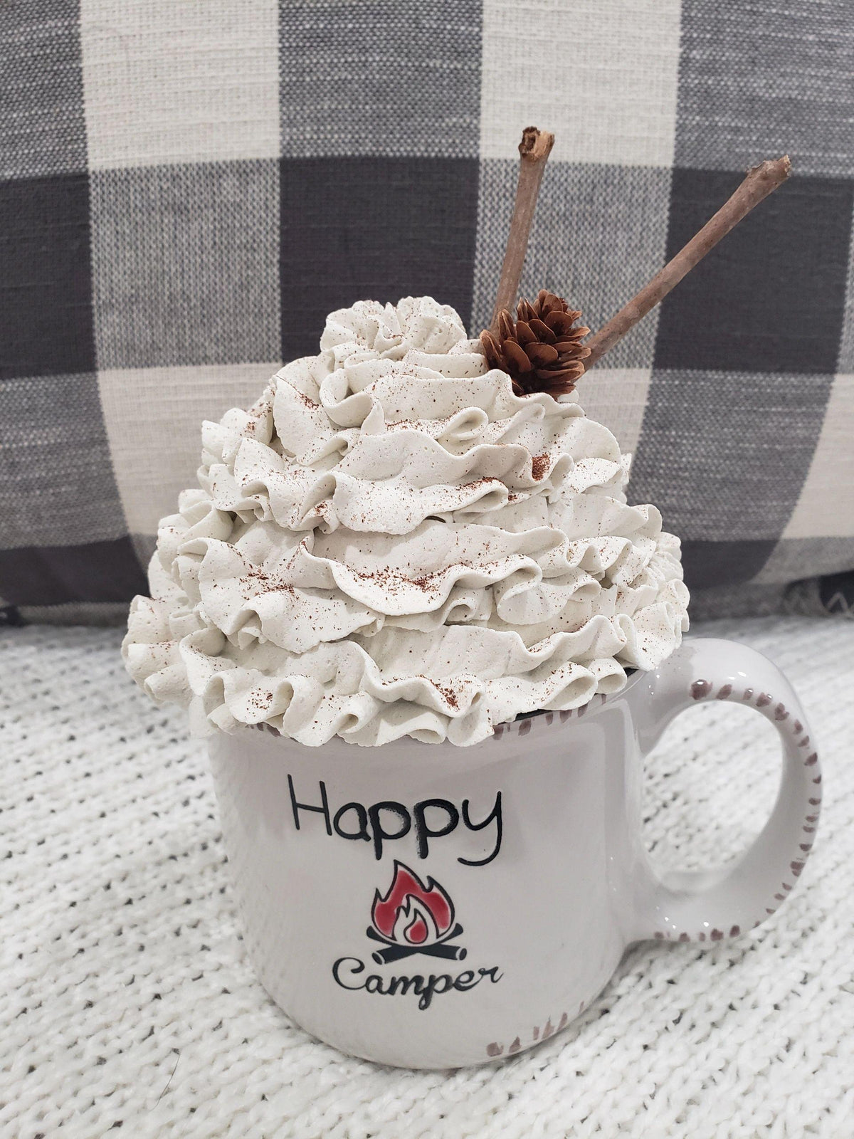 Pip Posh Design Faux Sweet Décor Happy Camper Mug &amp; Whipped Topper Collection