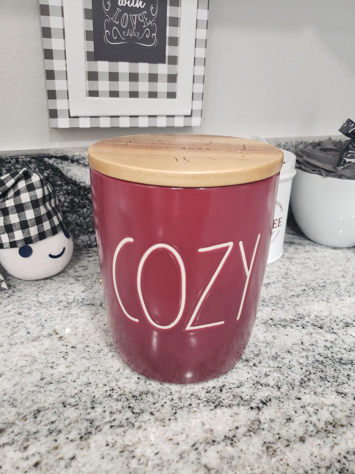 Rae Dunn &quot;Cozy&quot; Maroon Cellar Collection