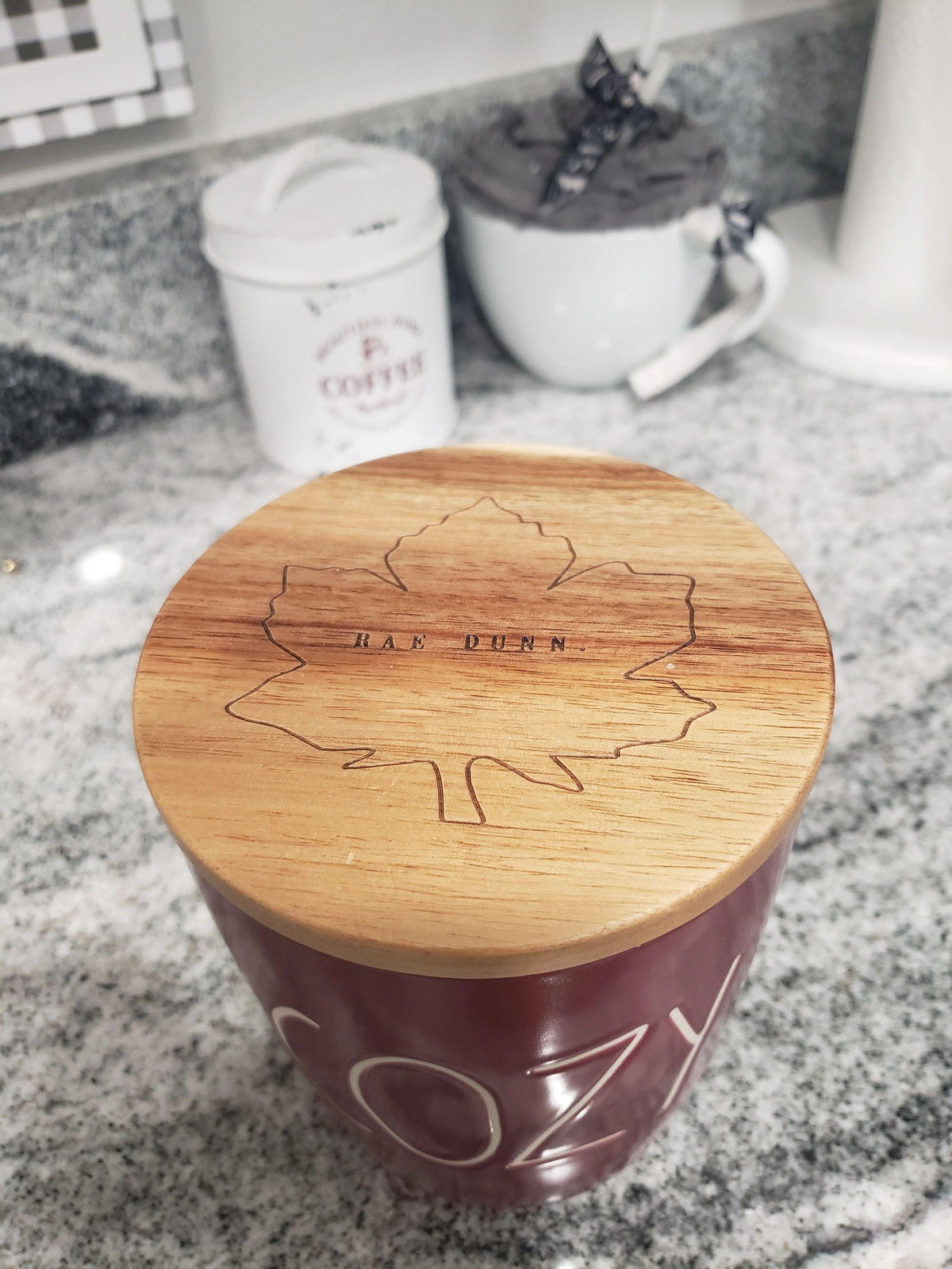 Rae Dunn &quot;Cozy&quot; Maroon Cellar Collection