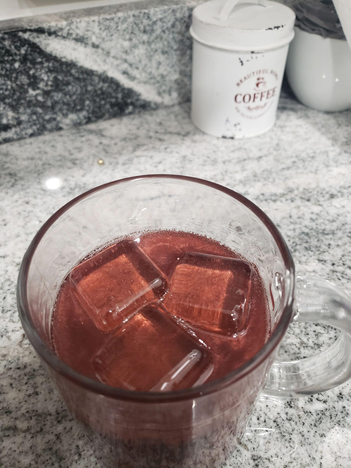 Rae Dunn &quot;Drink&quot; Glass Mug &amp; Pip Posh Design&#39;s Faux Sweet Décor Dark Iced Coffee Collection