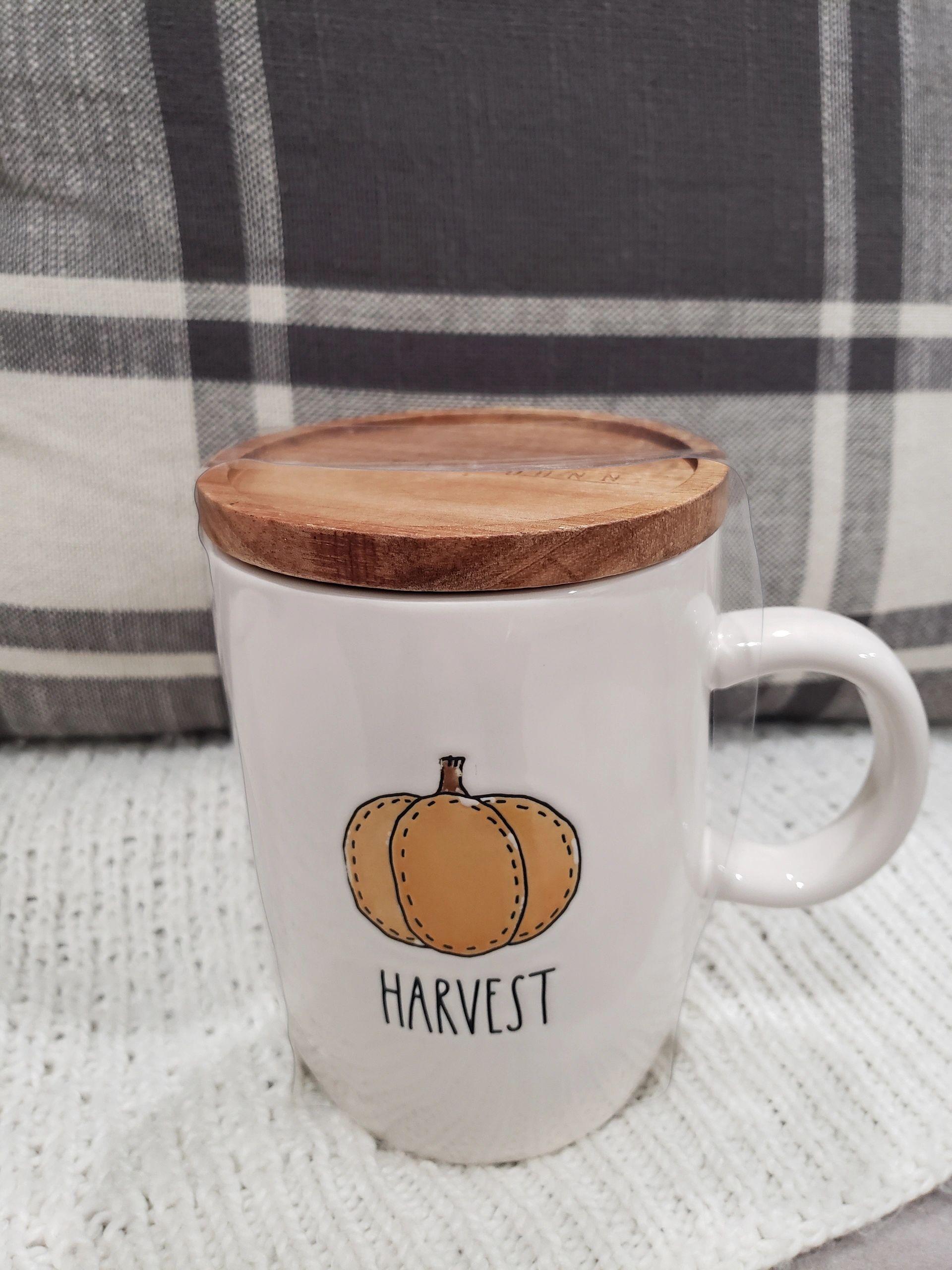 Rae Dunn "Harvest" Mug & Wooden Lid Warmer Collection