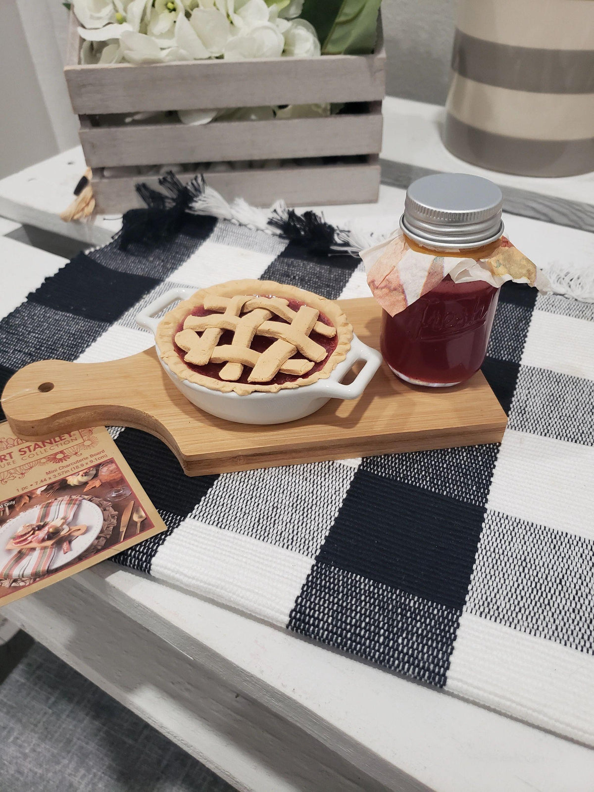 Pip Posh Design Faux Sweet Décor Mini Cherry Pie &amp; Strawberry Jam Collection Set of 3