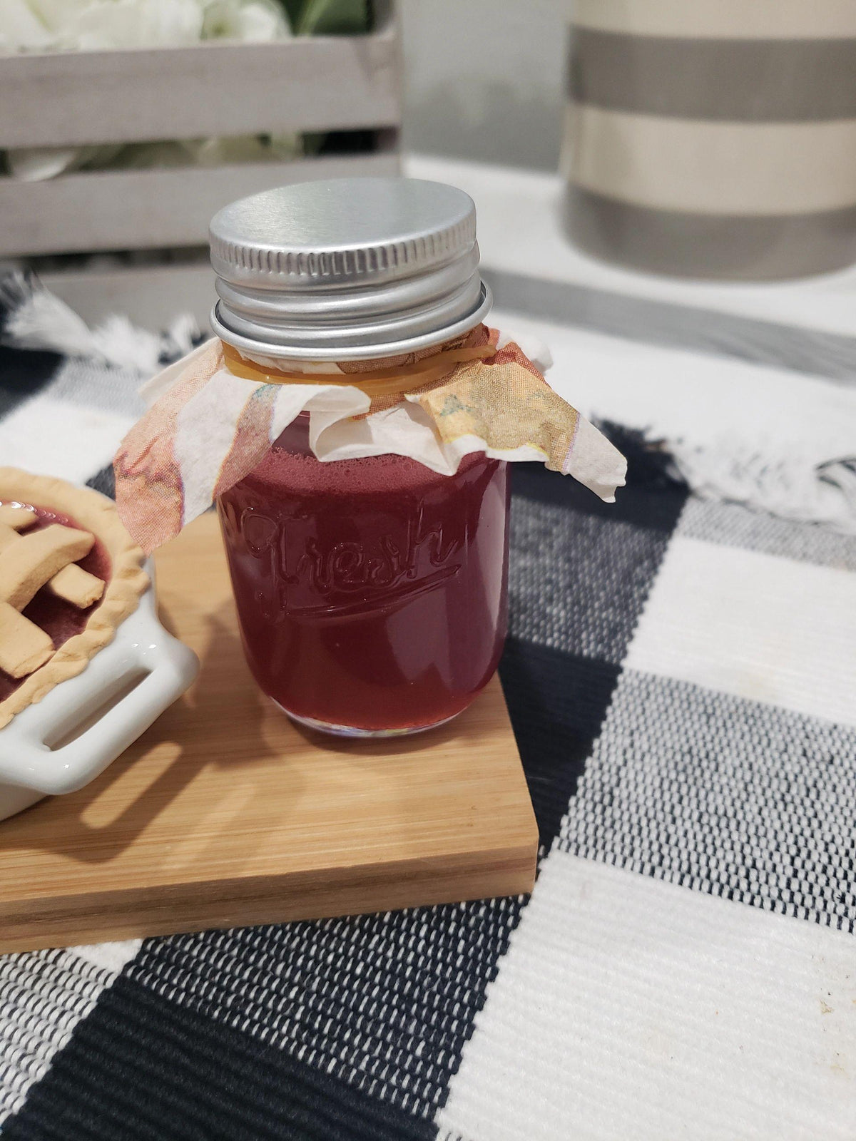 Pip Posh Design Faux Sweet Décor Mini Cherry Pie &amp; Strawberry Jam Collection Set of 3